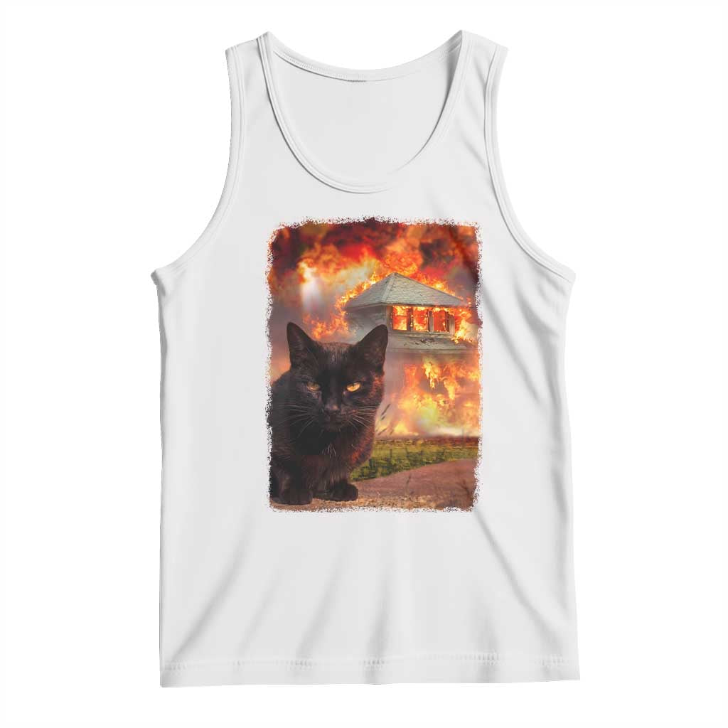 Funny Crazy Cat Selfie Tank Top Bad Kitty Chaos Humor Graphic
