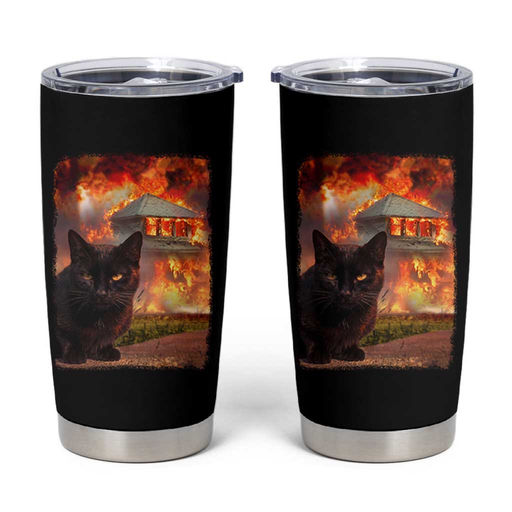 Funny Crazy Cat Selfie Tumbler Cup Bad Kitty Chaos Humor Graphic