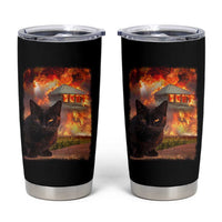 Funny Crazy Cat Selfie Tumbler Cup Bad Kitty Chaos Humor Graphic