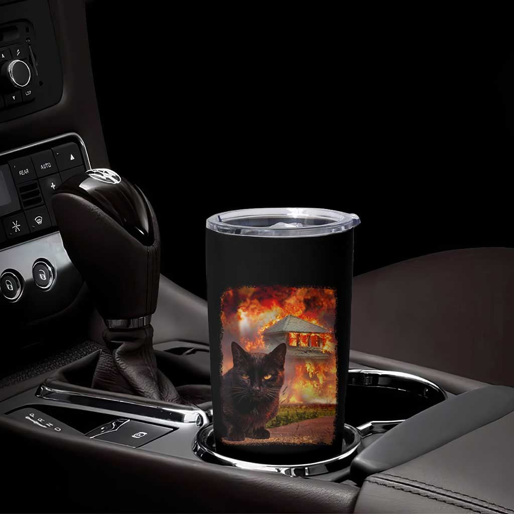 Funny Crazy Cat Selfie Tumbler Cup Bad Kitty Chaos Humor Graphic