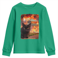 Funny Crazy Cat Selfie Youth Sweatshirt Bad Kitty Chaos Humor Graphic