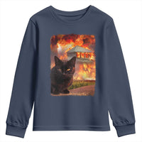 Funny Crazy Cat Selfie Youth Sweatshirt Bad Kitty Chaos Humor Graphic