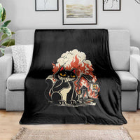 Funny Trouble Maker Cat Throw Blanket Cute Mischief Graphic Gift For Cat Lover
