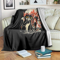 Funny Trouble Maker Cat Throw Blanket Cute Mischief Graphic Gift For Cat Lover