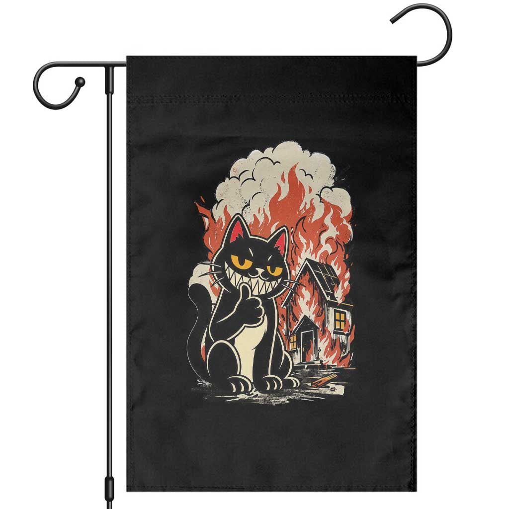 Funny Trouble Maker Cat Garden Flag Cute Mischief Graphic Gift For Cat Lover