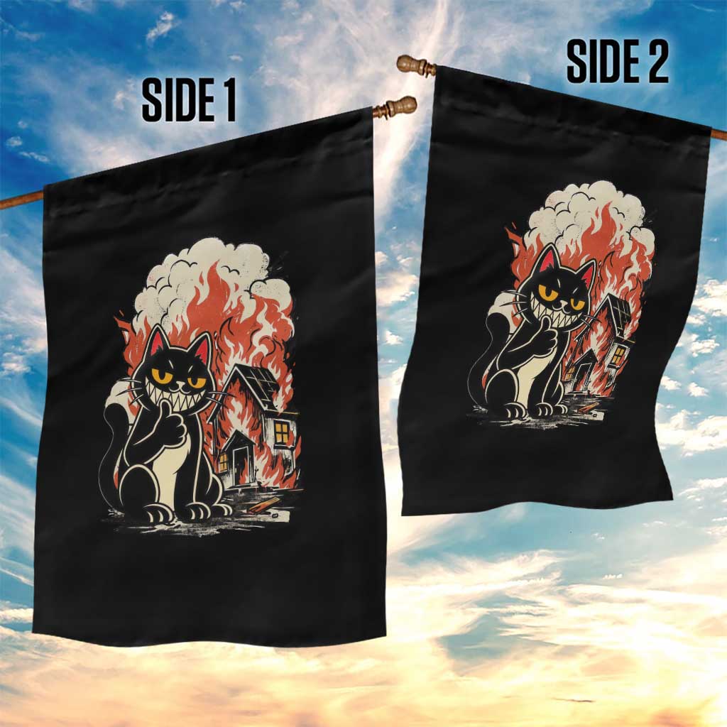 Funny Trouble Maker Cat Garden Flag Cute Mischief Graphic Gift For Cat Lover