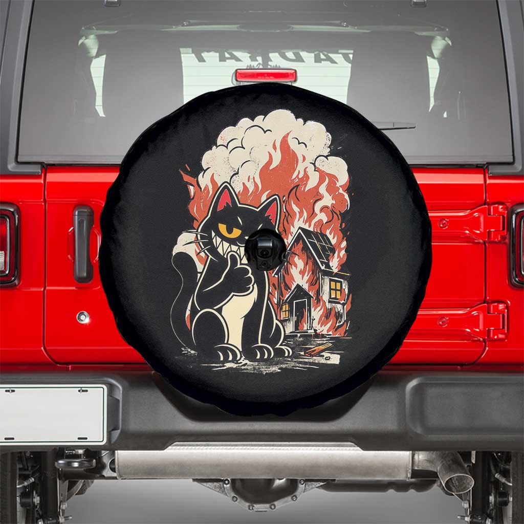 Funny Trouble Maker Cat Spare Tire Cover Cute Mischief Graphic Gift For Cat Lover