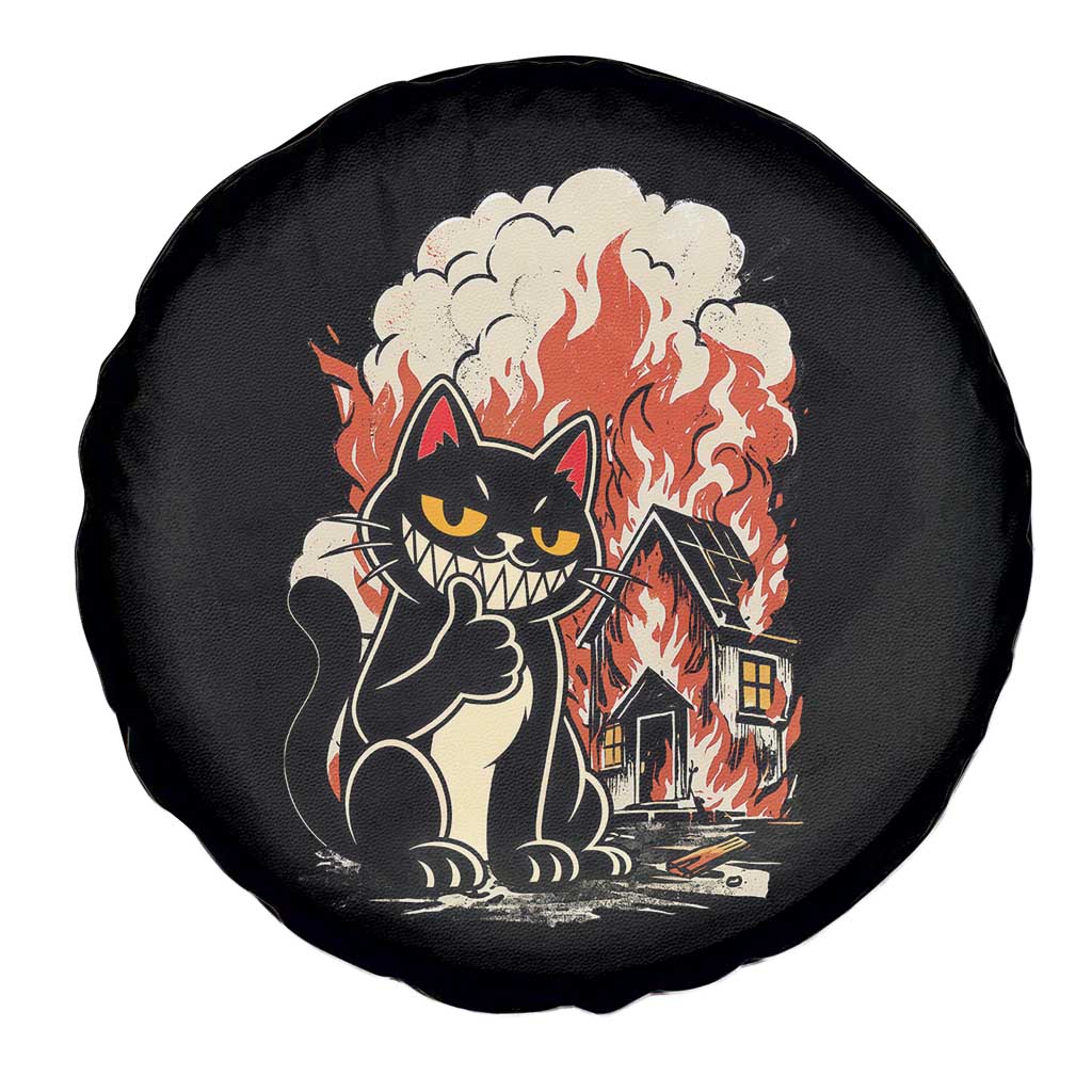 Funny Trouble Maker Cat Spare Tire Cover Cute Mischief Graphic Gift For Cat Lover