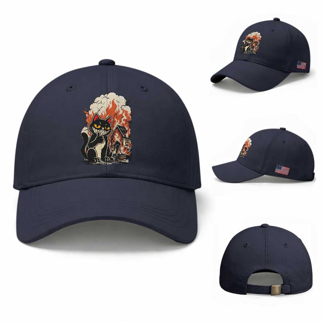 Funny Trouble Maker Cat Baseball Cap Cute Mischief Graphic Gift For Cat Lover