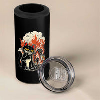Funny Trouble Maker Cat 4 in 1 Can Cooler Tumbler Cute Mischief Graphic Gift For Cat Lover