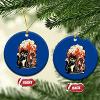Funny Trouble Maker Cat Ceramic Ornament Cute Mischief Graphic Gift For Cat Lover