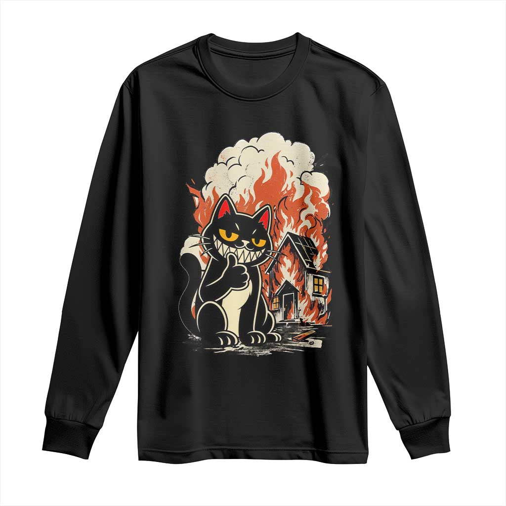Funny Trouble Maker Cat Long Sleeve Shirt Cute Mischief Graphic Gift For Cat Lover