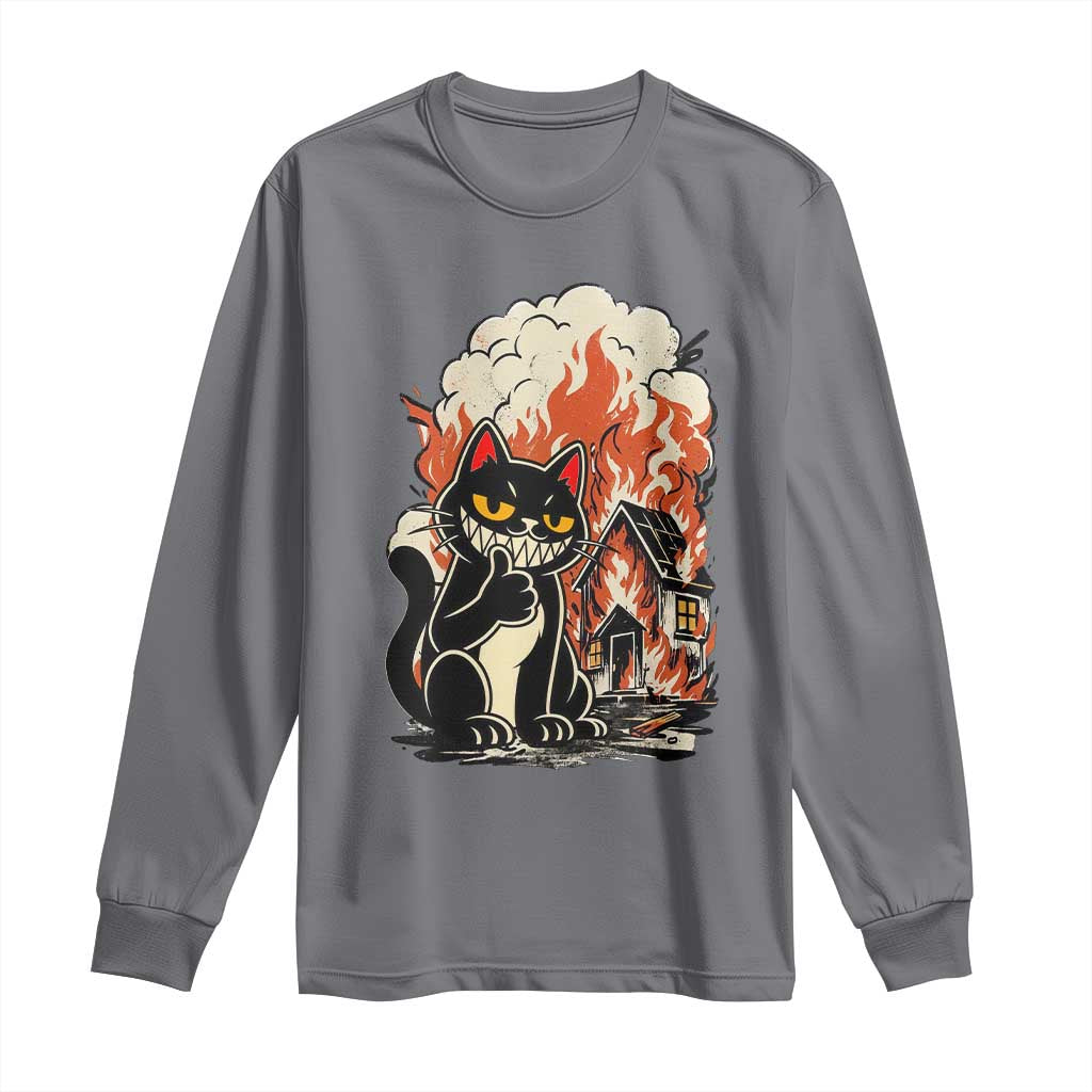 Funny Trouble Maker Cat Long Sleeve Shirt Cute Mischief Graphic Gift For Cat Lover