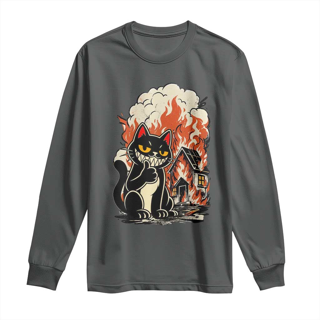 Funny Trouble Maker Cat Long Sleeve Shirt Cute Mischief Graphic Gift For Cat Lover