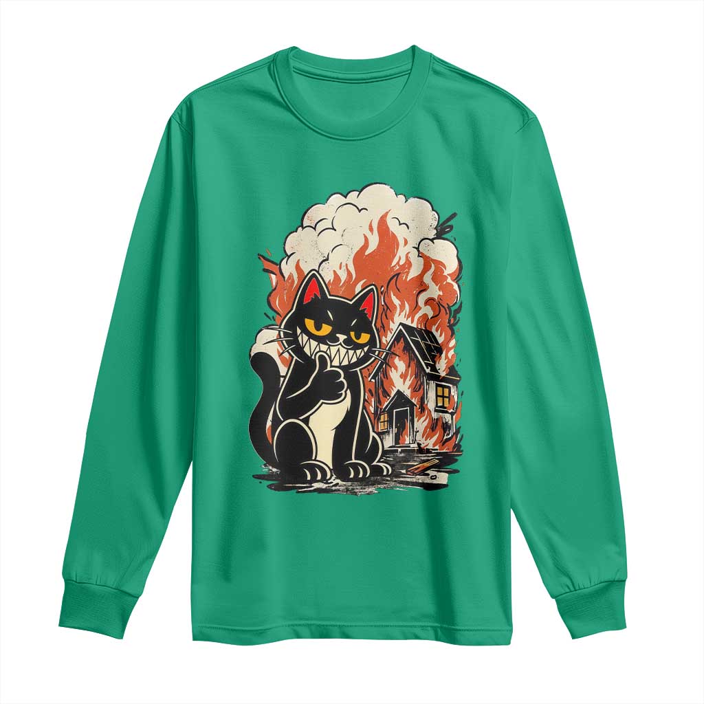 Funny Trouble Maker Cat Long Sleeve Shirt Cute Mischief Graphic Gift For Cat Lover