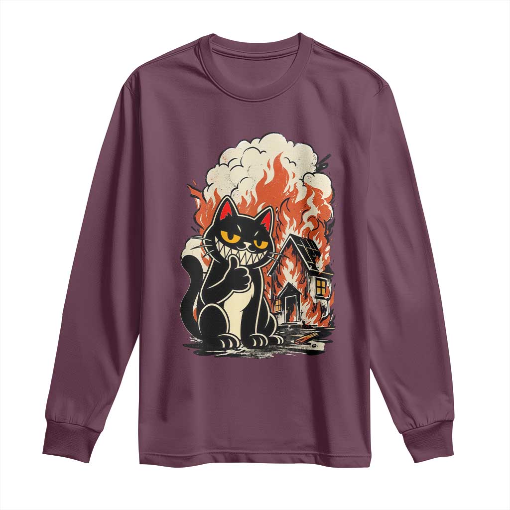 Funny Trouble Maker Cat Long Sleeve Shirt Cute Mischief Graphic Gift For Cat Lover