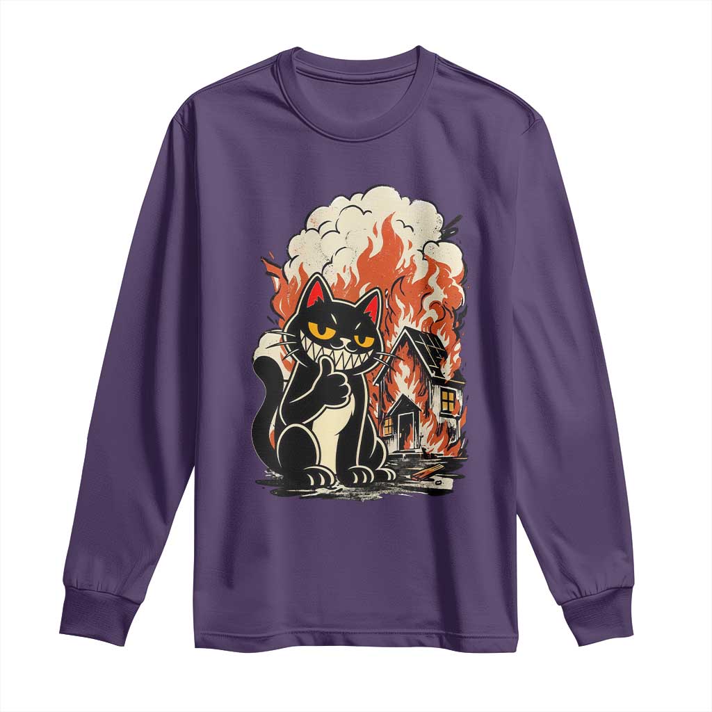Funny Trouble Maker Cat Long Sleeve Shirt Cute Mischief Graphic Gift For Cat Lover