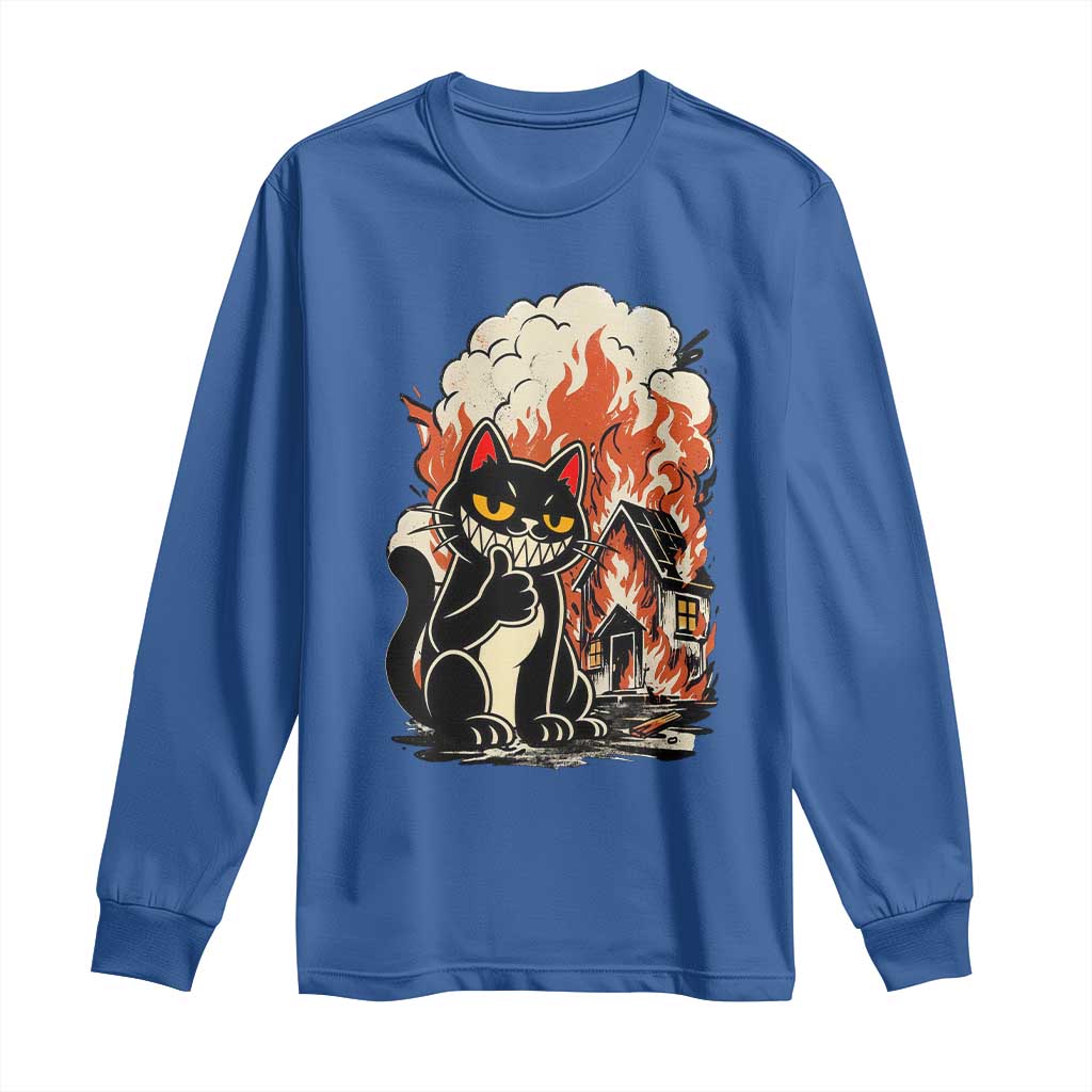 Funny Trouble Maker Cat Long Sleeve Shirt Cute Mischief Graphic Gift For Cat Lover