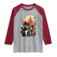 Funny Trouble Maker Cat Raglan Shirt Cute Mischief Graphic Gift For Cat Lover