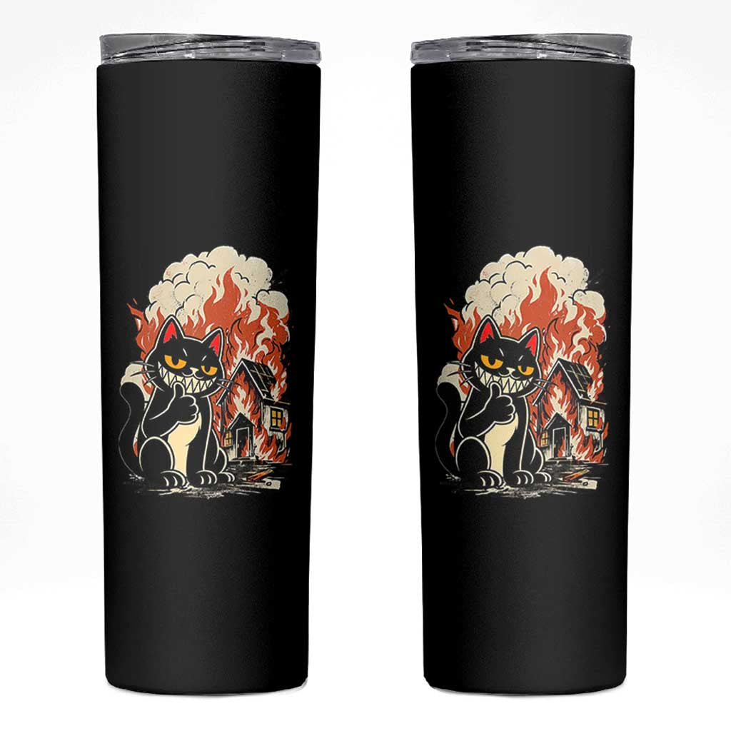 Funny Trouble Maker Cat Skinny Tumbler Cute Mischief Graphic Gift For Cat Lover