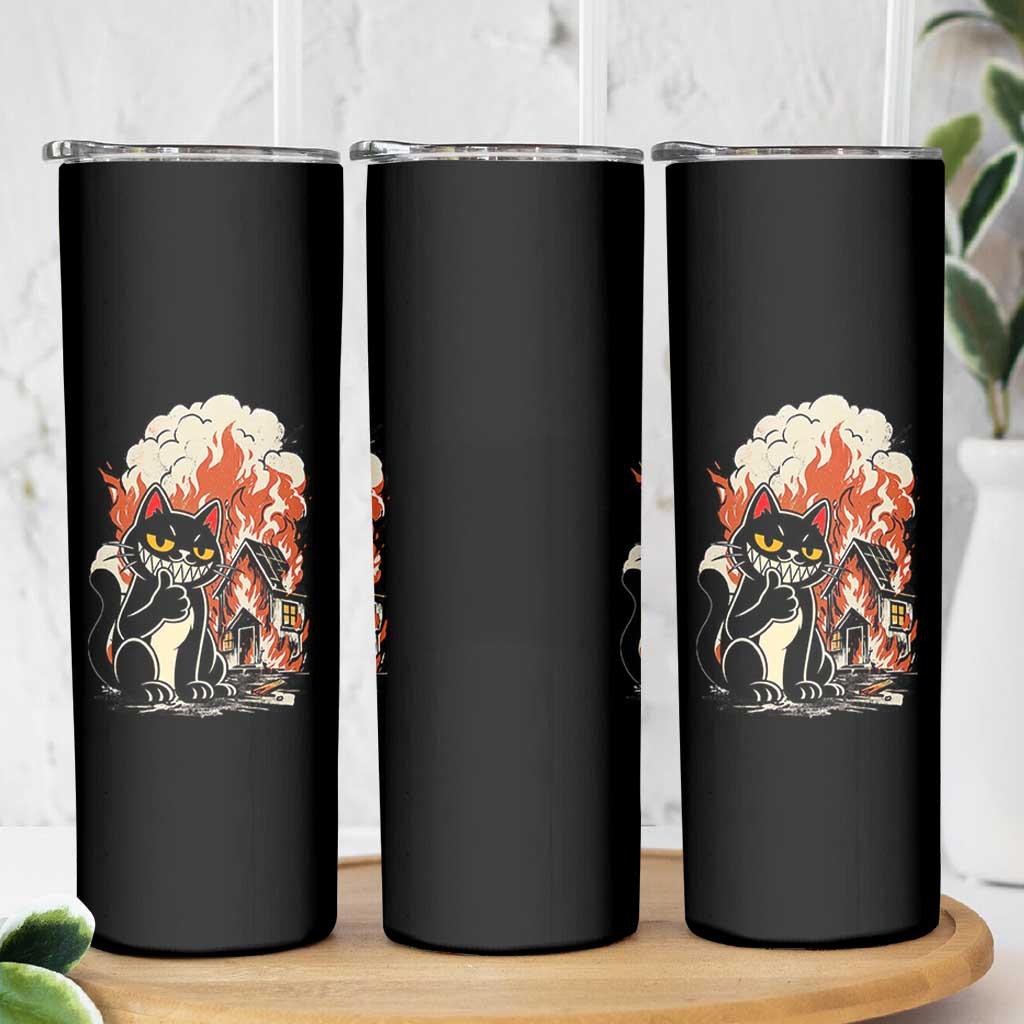 Funny Trouble Maker Cat Skinny Tumbler Cute Mischief Graphic Gift For Cat Lover