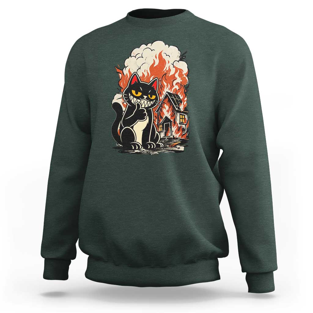 Funny Trouble Maker Cat Sweatshirt Cute Mischief Graphic Gift For Cat Lover