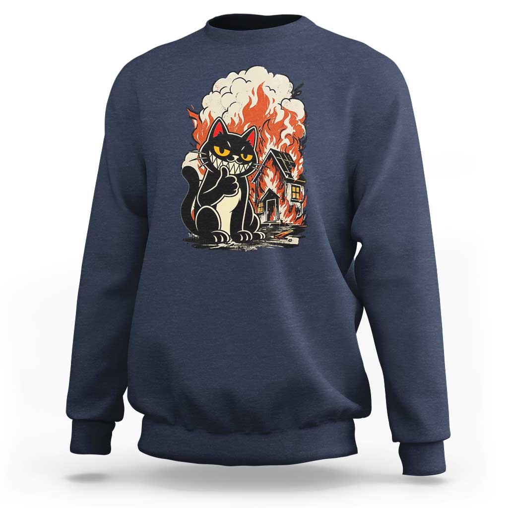 Funny Trouble Maker Cat Sweatshirt Cute Mischief Graphic Gift For Cat Lover
