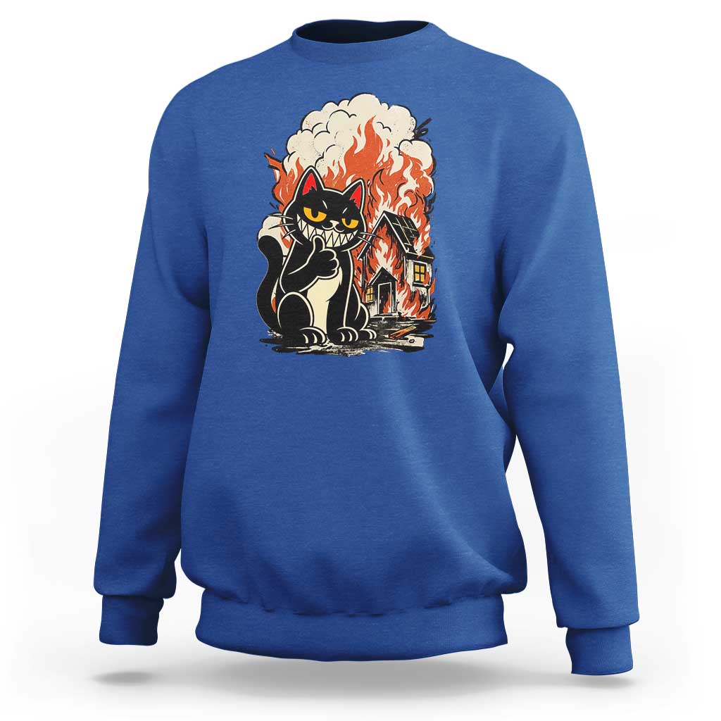 Funny Trouble Maker Cat Sweatshirt Cute Mischief Graphic Gift For Cat Lover
