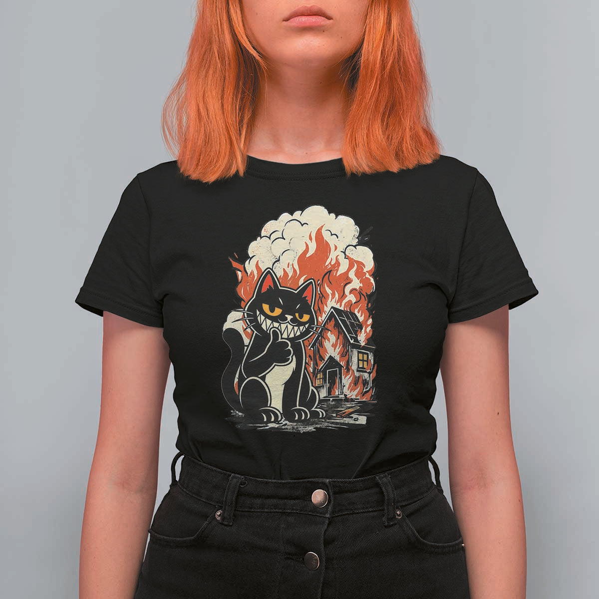 Funny Trouble Maker Cat T Shirt For Women Cute Mischief Graphic Gift For Cat Lover