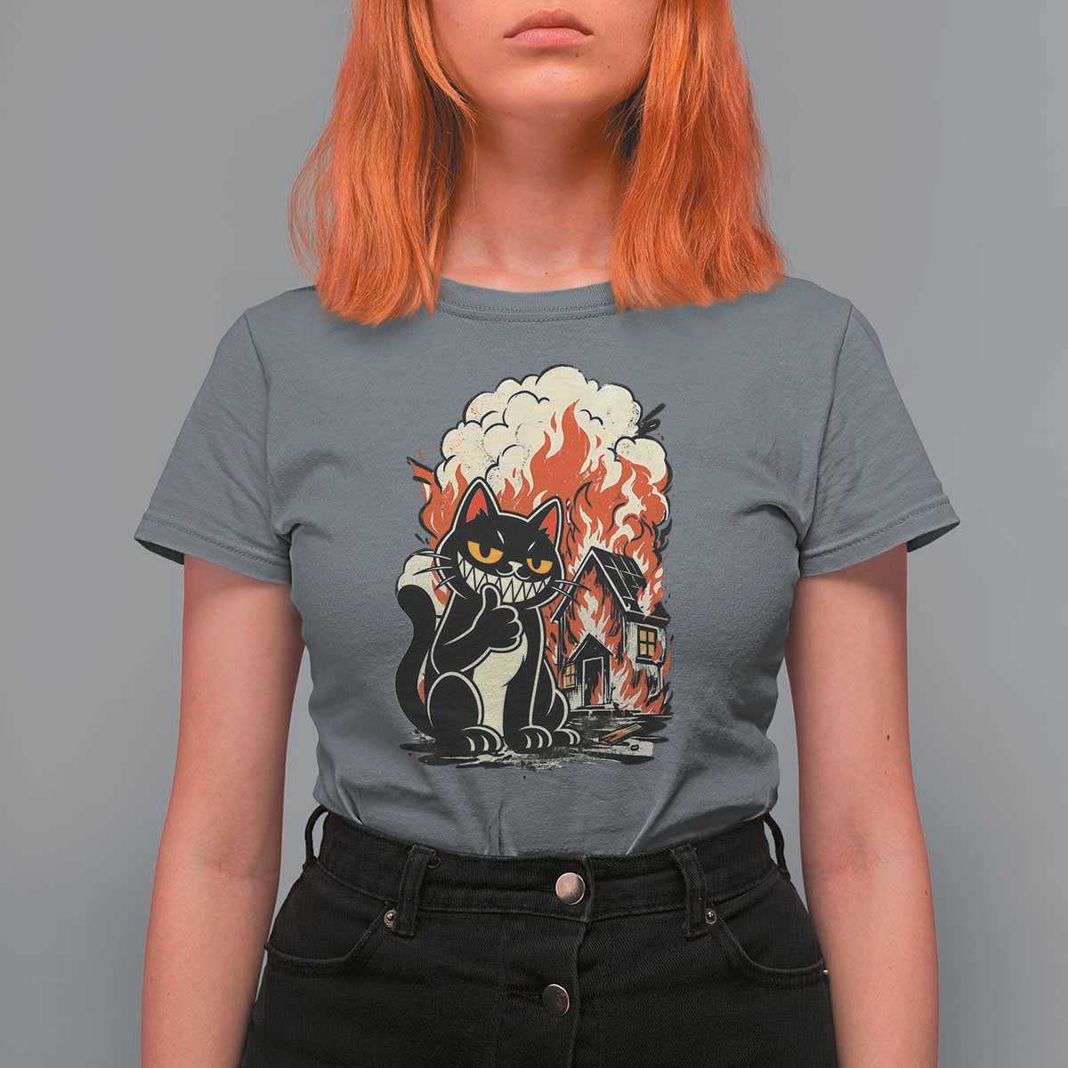 Funny Trouble Maker Cat T Shirt For Women Cute Mischief Graphic Gift For Cat Lover