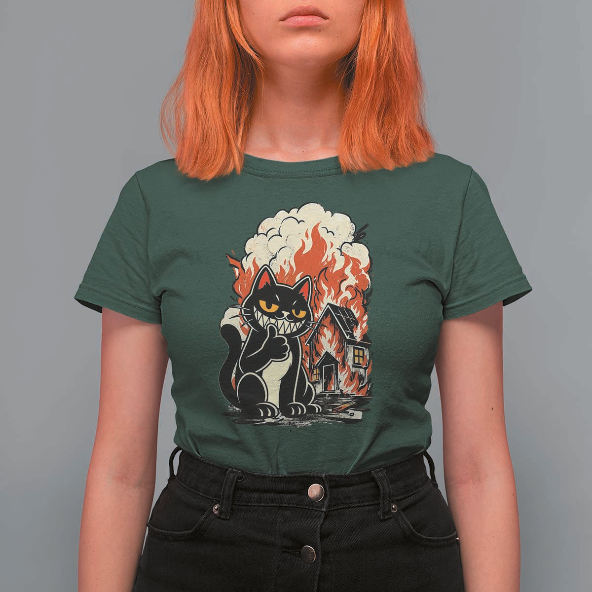 Funny Trouble Maker Cat T Shirt For Women Cute Mischief Graphic Gift For Cat Lover