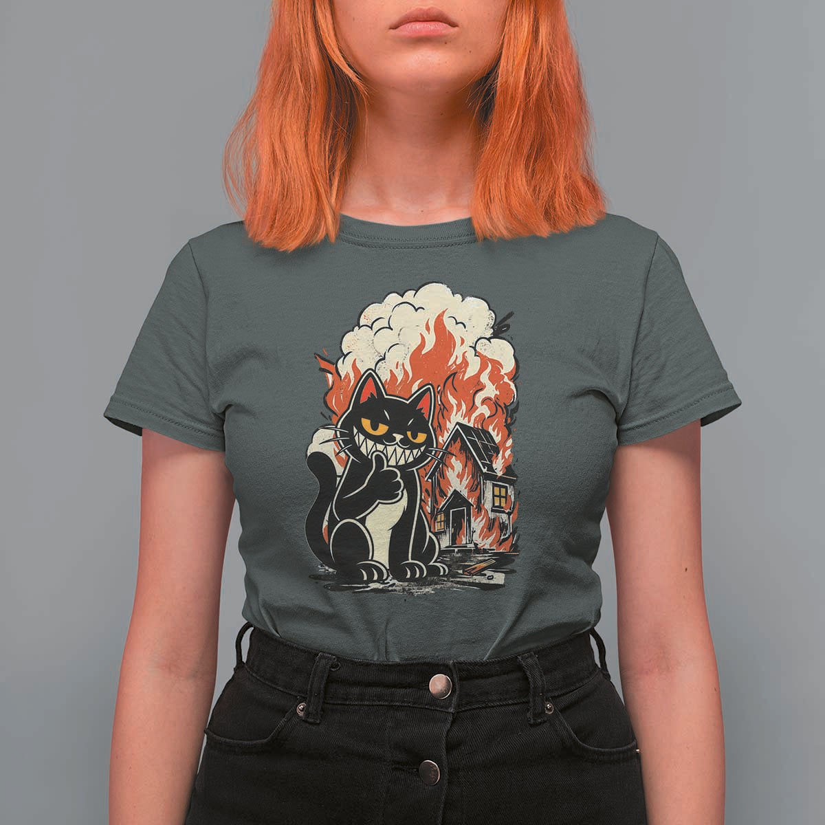 Funny Trouble Maker Cat T Shirt For Women Cute Mischief Graphic Gift For Cat Lover