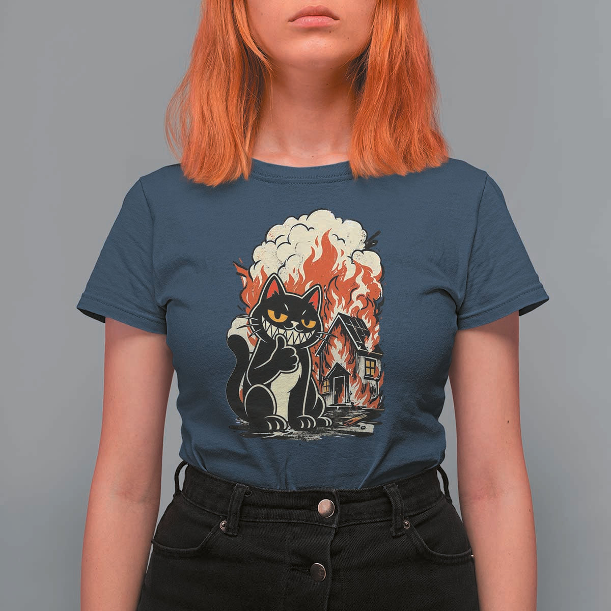 Funny Trouble Maker Cat T Shirt For Women Cute Mischief Graphic Gift For Cat Lover