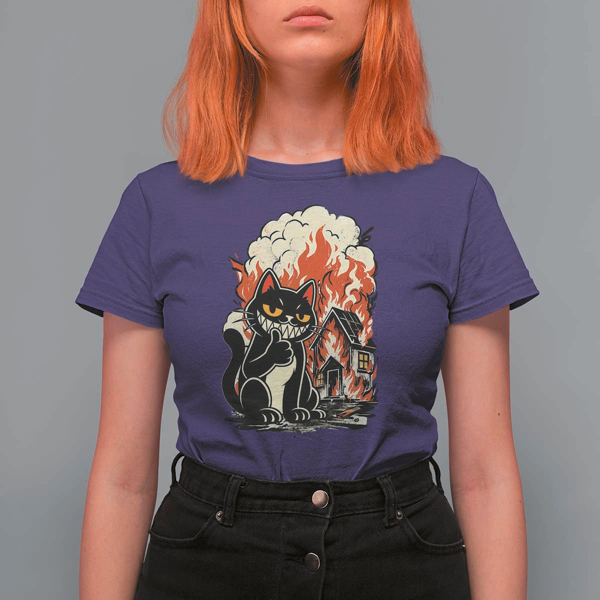 Funny Trouble Maker Cat T Shirt For Women Cute Mischief Graphic Gift For Cat Lover