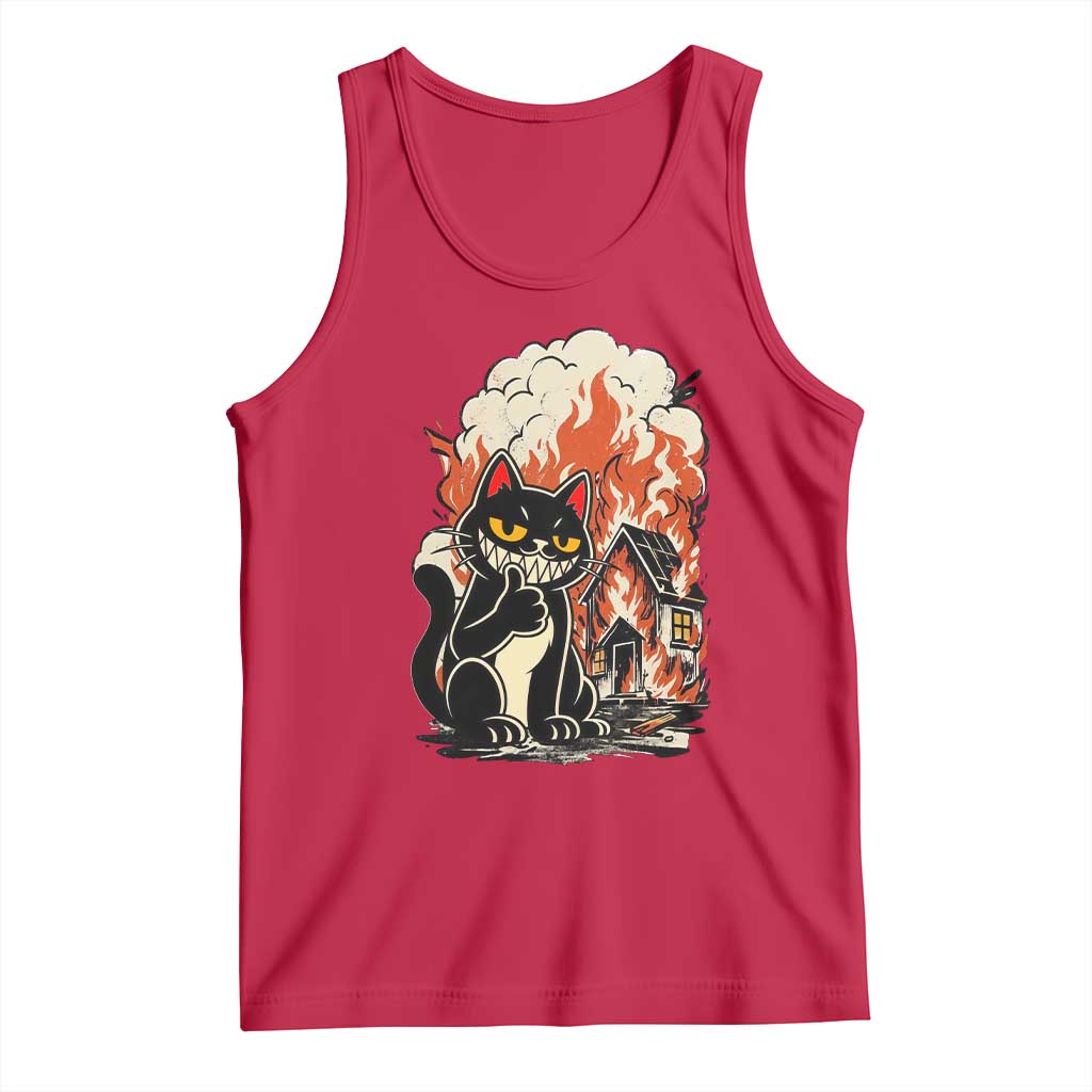 Funny Trouble Maker Cat Tank Top Cute Mischief Graphic Gift For Cat Lover