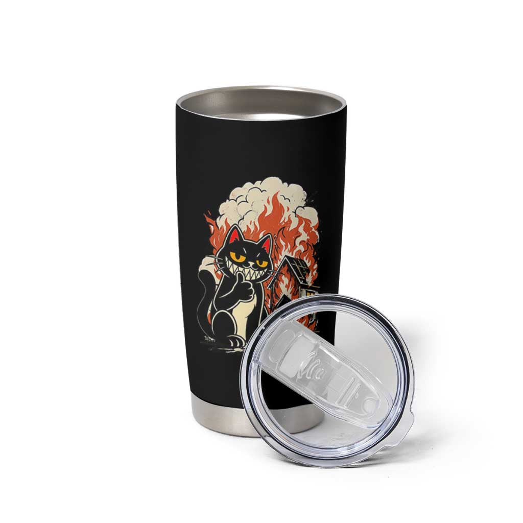 Funny Trouble Maker Cat Tumbler Cup Cute Mischief Graphic Gift For Cat Lover