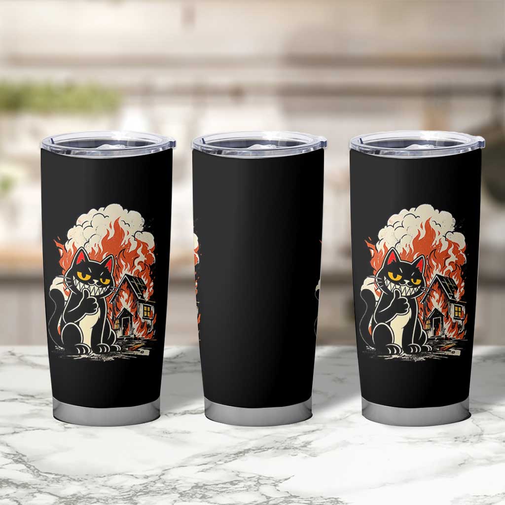 Funny Trouble Maker Cat Tumbler Cup Cute Mischief Graphic Gift For Cat Lover