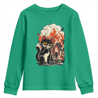 Funny Trouble Maker Cat Youth Sweatshirt Cute Mischief Graphic Gift For Cat Lover