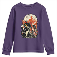 Funny Trouble Maker Cat Youth Sweatshirt Cute Mischief Graphic Gift For Cat Lover