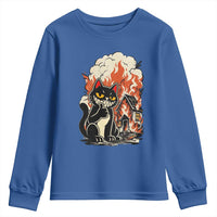 Funny Trouble Maker Cat Youth Sweatshirt Cute Mischief Graphic Gift For Cat Lover