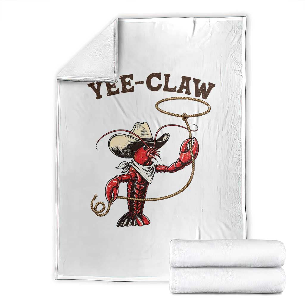 Yee Claw Throw Blanket Funny Crawfish Cajun Seafood Festival