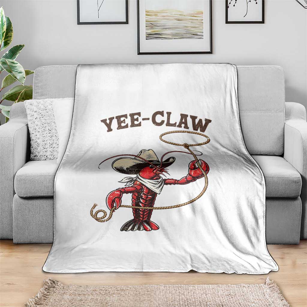 Yee Claw Throw Blanket Funny Crawfish Cajun Seafood Festival