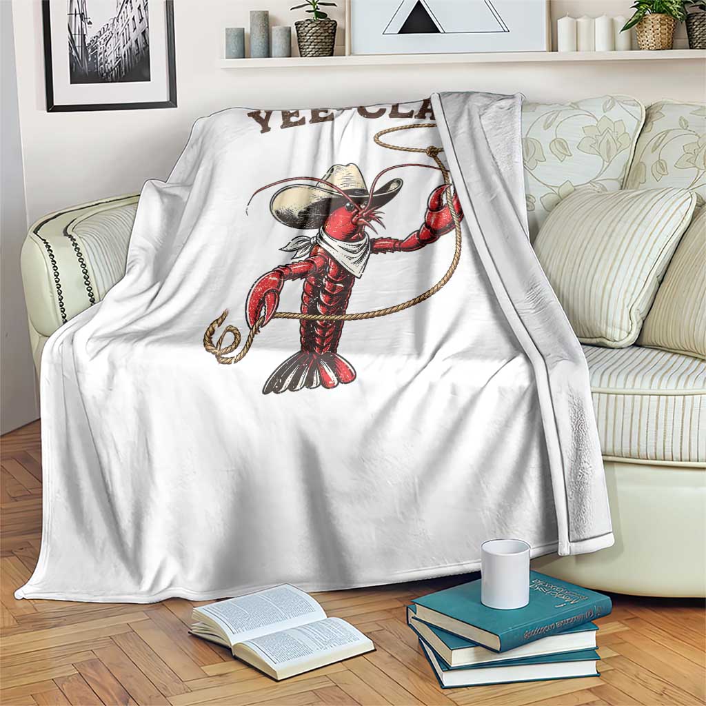 Yee Claw Throw Blanket Funny Crawfish Cajun Seafood Festival