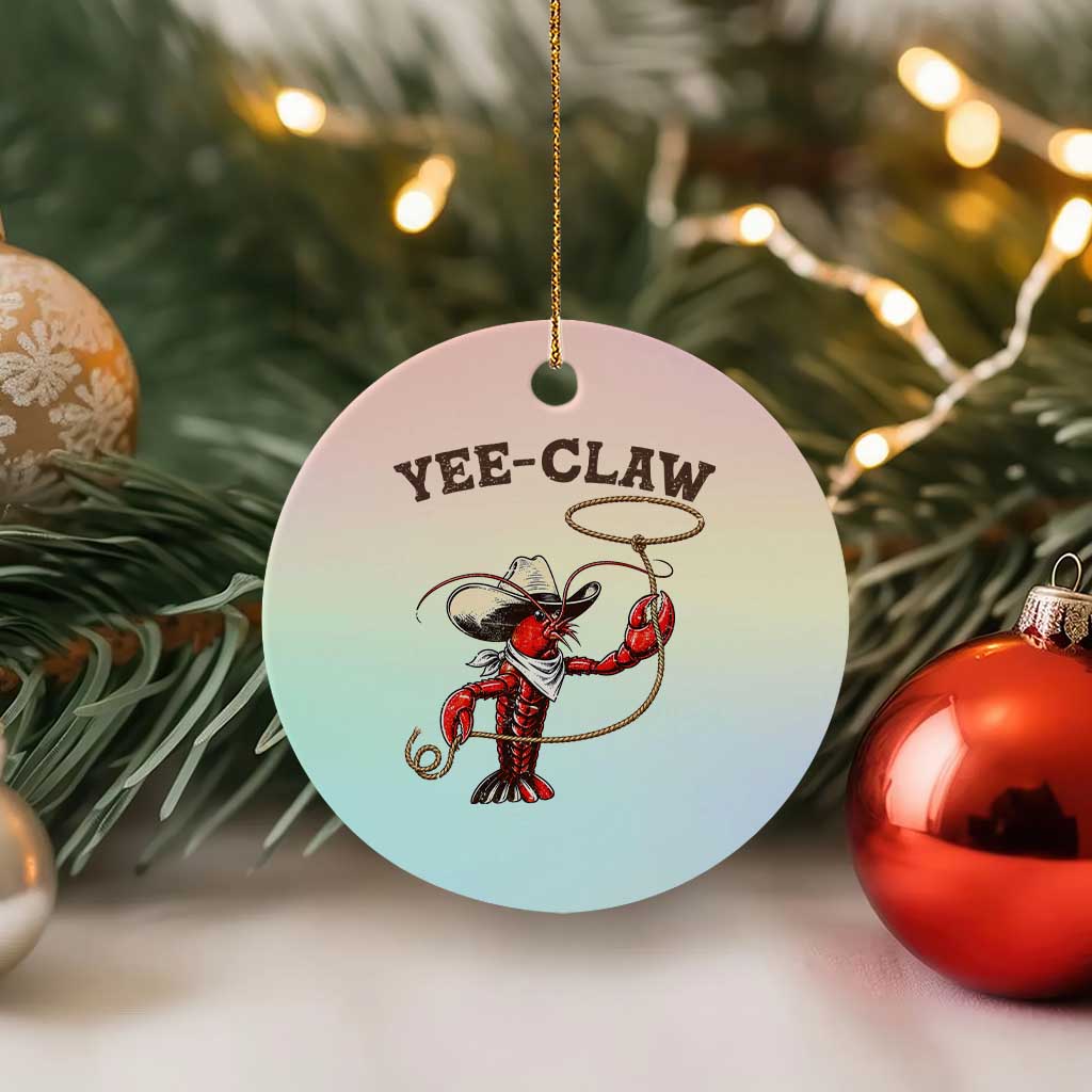 Yee Claw Ceramic Ornament Funny Crawfish Cajun Seafood Festival