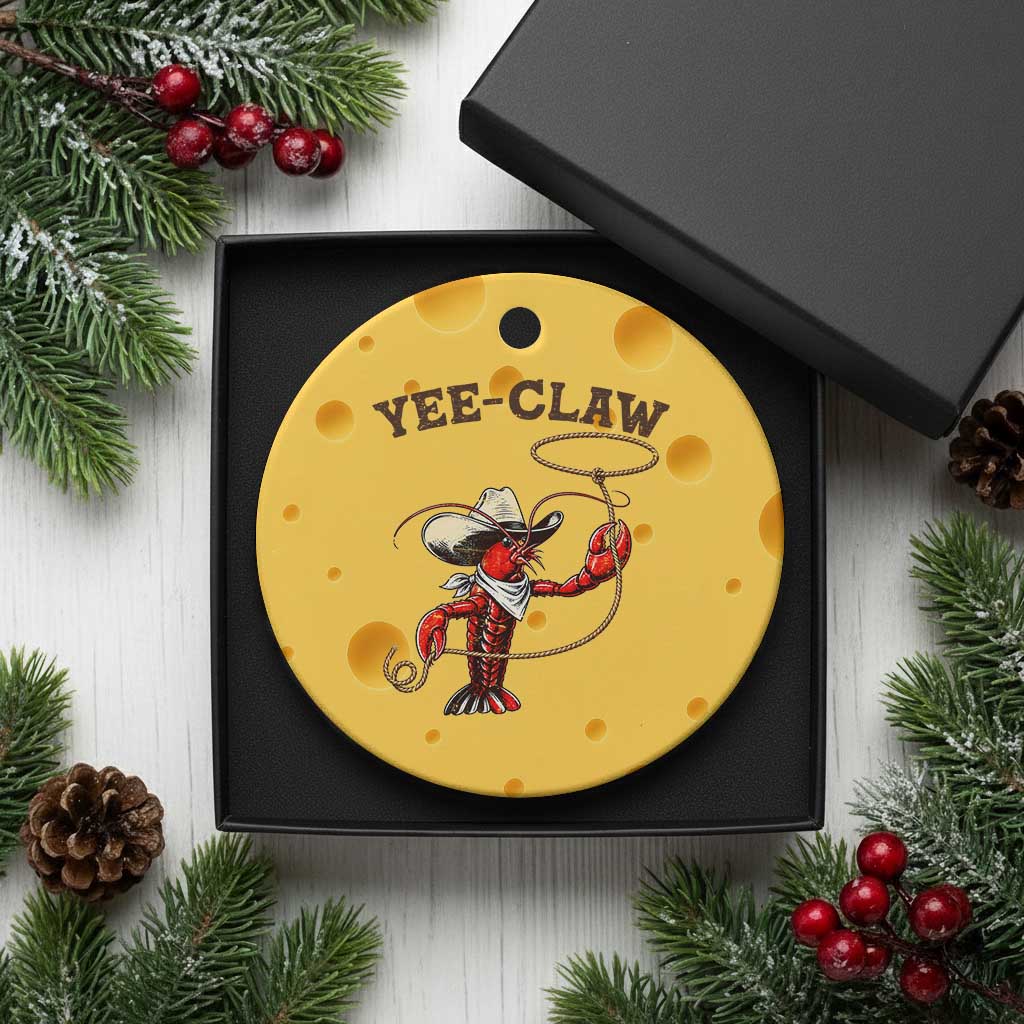 Yee Claw Ceramic Ornament Funny Crawfish Cajun Seafood Festival