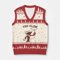Yee Claw V-Neck Knit Sweater Vest Funny Crawfish Cajun Seafood Festival