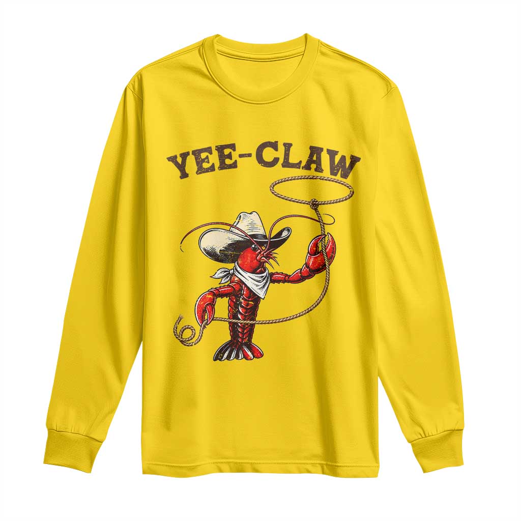 Yee Claw Long Sleeve Shirt Funny Crawfish Cajun Seafood Festival