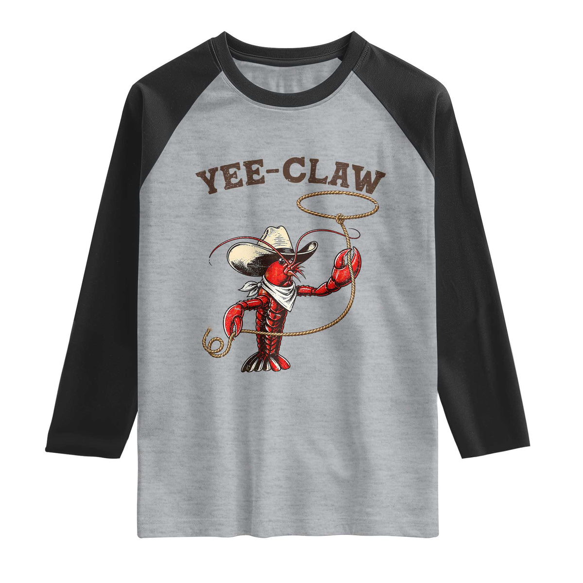 Yee Claw Raglan Shirt Funny Crawfish Cajun Seafood Festival