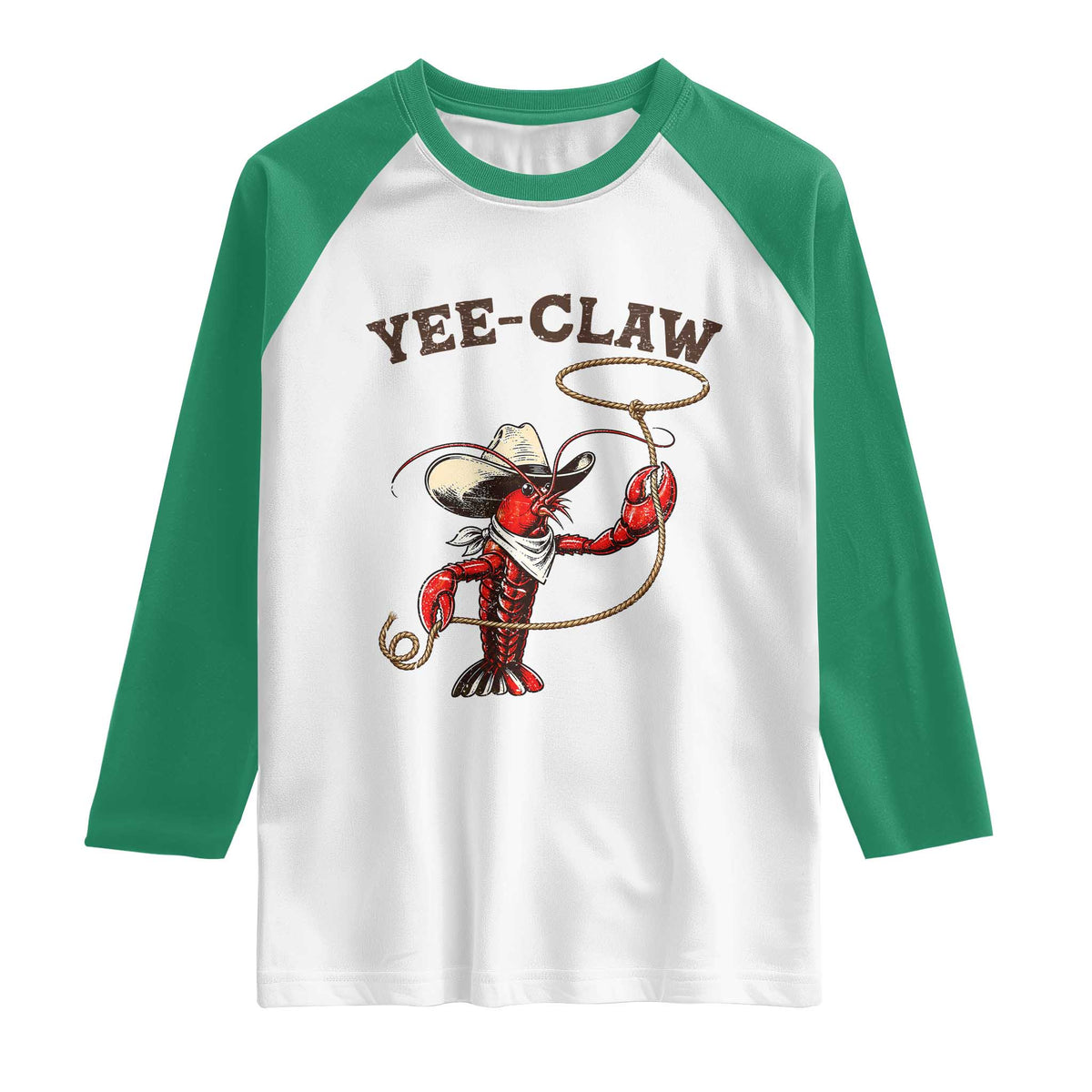 Yee Claw Raglan Shirt Funny Crawfish Cajun Seafood Festival