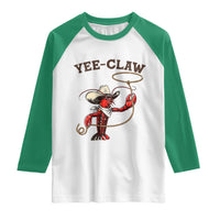 Yee Claw Raglan Shirt Funny Crawfish Cajun Seafood Festival